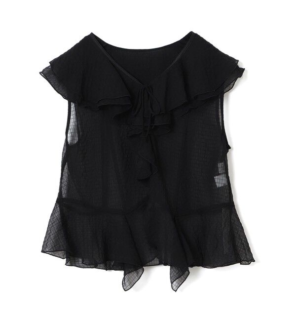 Ray BEAMS 「ラッフルカラー ノースリーブ ブラウス」|シャツ・ブラウス|