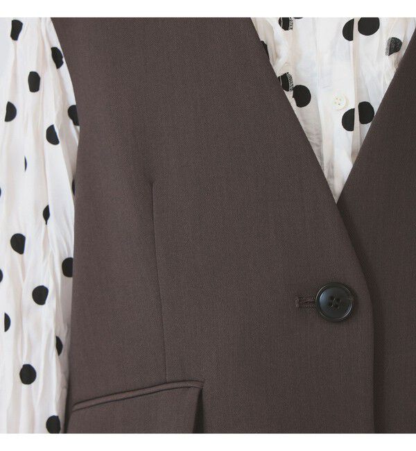 Ray BEAMS 「2ボタン シングル ノースリーブ ジレ」|ベスト・ジレ|