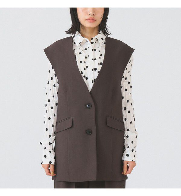 Ray BEAMS 「2ボタン シングル ノースリーブ ジレ」|ベスト・ジレ|