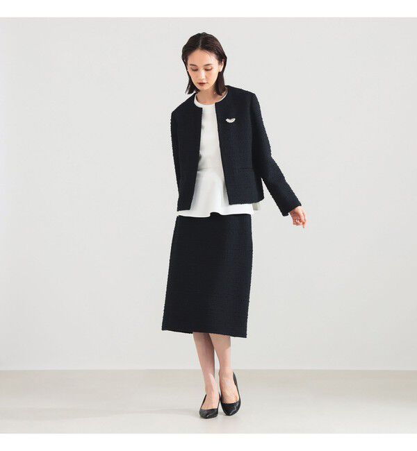 Demi-Luxe BEAMS 「ツイード クルーネック ジャケット＊」|ダッフルコート|