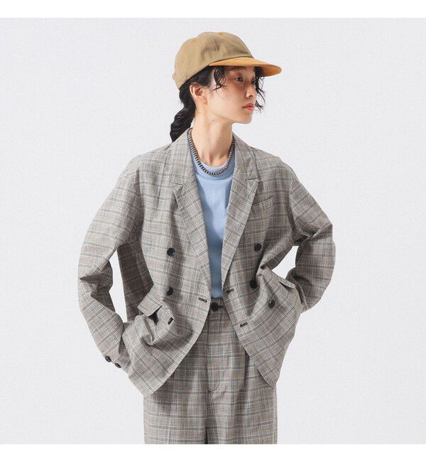 BEAMSBOY「チェック ダブル ジャケット」|テーラードジャケット|