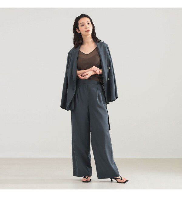 Demi-Luxe BEAMS 「AK+1 / シアー サイドベルト パンツ」|チノ|