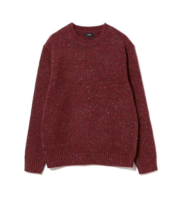 BEAMS「3ゲージ カラーネップ クルーネック ニット」|ニット・セーター|WINE