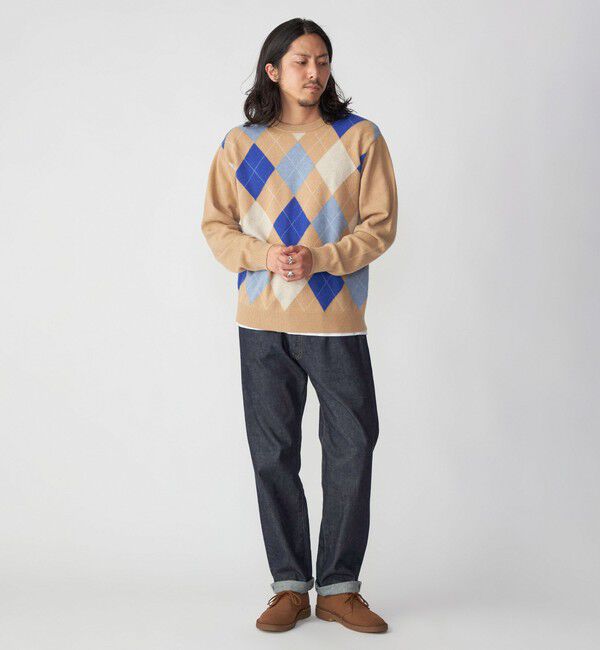 SHIPS「SHIPS: 12G イタリー ヤーン アーガイル クルーネック ニット プルオーバー」|ニット・セーター|