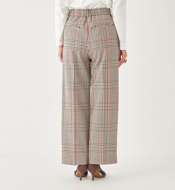 SHIPS Colors 「SHIPS Colors:〈洗濯機可能〉TR チェック タック ワイド パンツ」|スラックス|