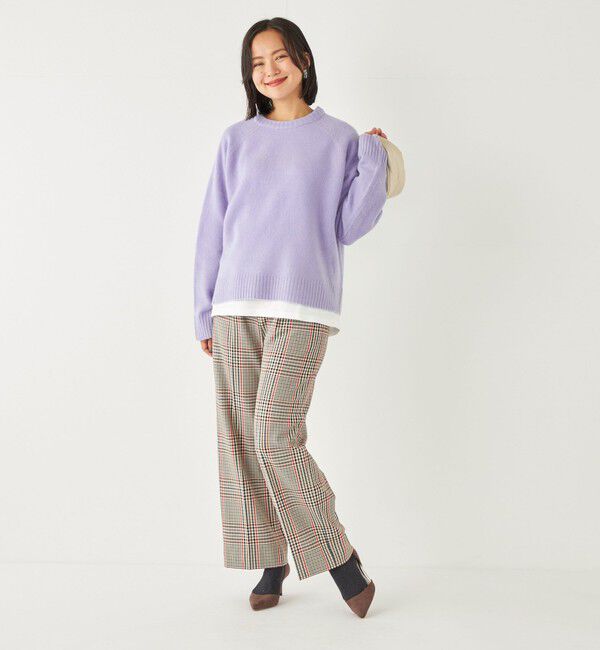 SHIPS Colors 「SHIPS Colors:〈洗濯機可能〉TR チェック タック ワイド パンツ」|スラックス|