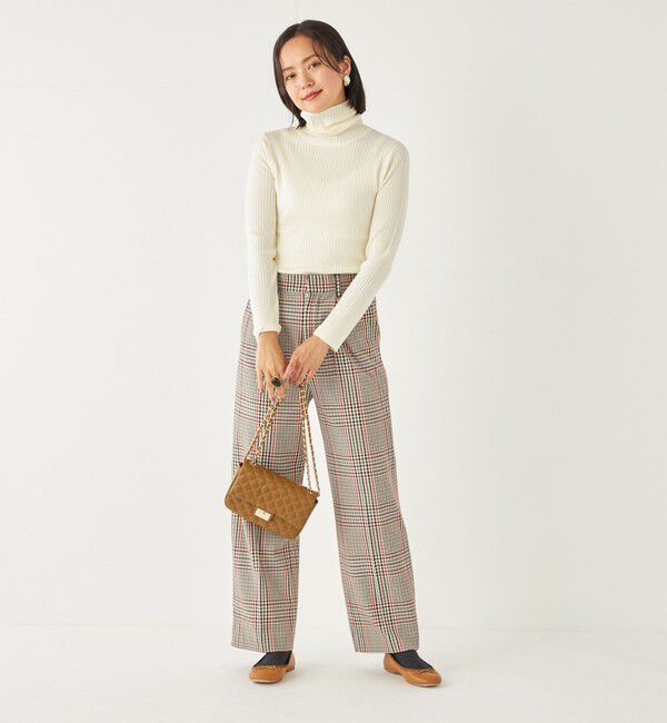 SHIPS Colors 「SHIPS Colors:〈洗濯機可能〉TR チェック タック ワイド パンツ」|スラックス|