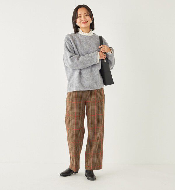 SHIPS Colors 「SHIPS Colors:〈洗濯機可能〉TR チェック タック ワイド パンツ」|スラックス|