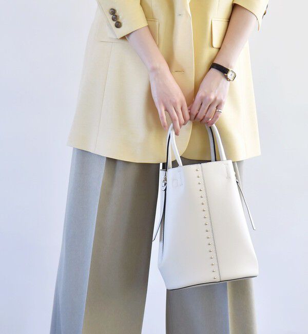 quaranciel「《一部追加予約》quaranciel: 2way スタッズ バケツ トート バッグ」|トートバッグ|オフホワイト