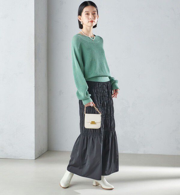 SHIPS for women「〈手洗い可能〉シャーリングギャザースカート 24SS ◇」|スカート|