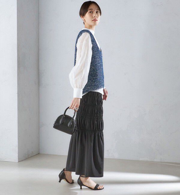 SHIPS for women「〈手洗い可能〉シャーリングギャザースカート 24SS ◇」|スカート|