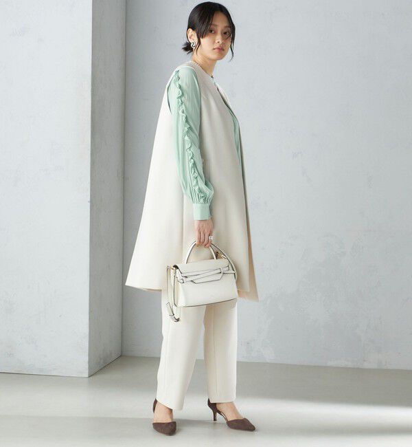 SHIPS for women「【SHIPS別注】kaene:〈洗濯機可能〉ハイストレッチ ダンボール フリル ジレ」|ベスト・ジレ|