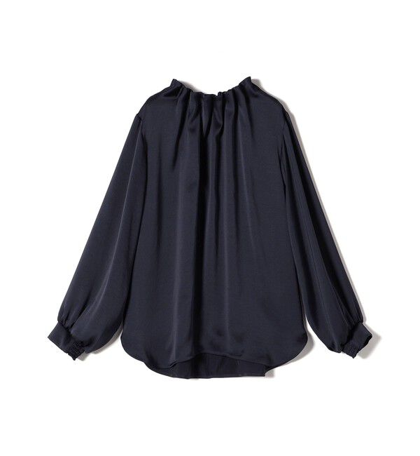 SHIPS for women「《一部追加予約》【一部WEB限定】〈手洗い可能〉ヴィンテージ サテン ネック ギャザー ブラウス」|シャツ・ブラウス|