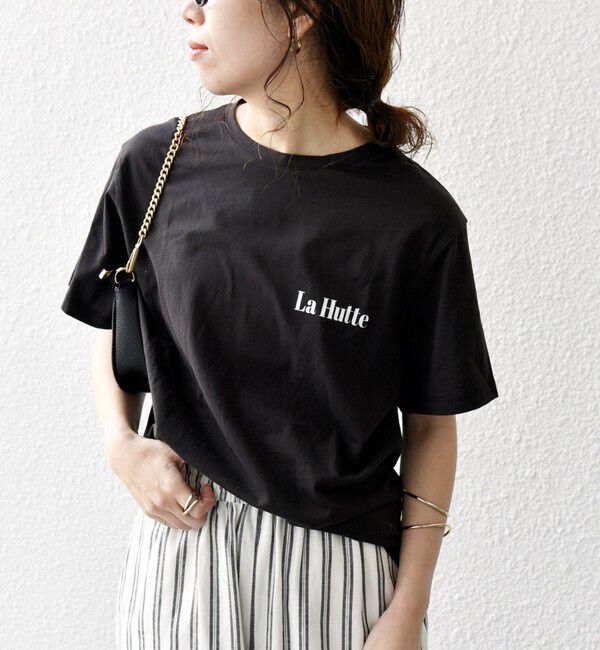 SHIPS any「La Hutte:〈洗濯機可能〉デザイン ロゴ  プリント TEE」|Tシャツ・カットソー|