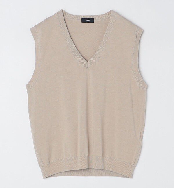 SHIPS「SHIPS: 〈手洗い可能〉12ゲージ コットン Vネック ニット ベスト」|ベスト・ジレ|