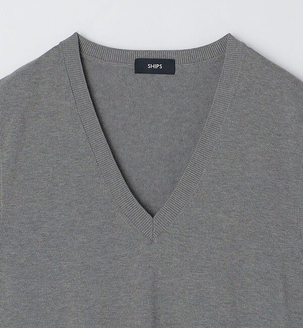 SHIPS「SHIPS: 〈手洗い可能〉12ゲージ コットン Vネック ニット ベスト」|ベスト・ジレ|
