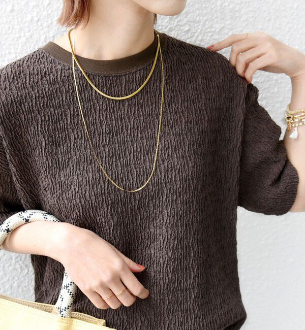 SHIPS for women「〈手洗い可能〉ランダム ブルーゼ ショート スリーブ プルオーバー」|Tシャツ・カットソー|