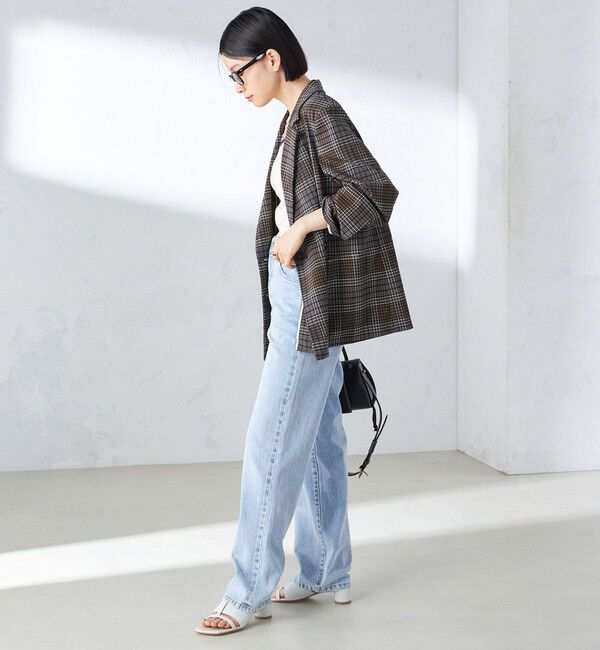 SHIPS for women「〈手洗い可能〉ウール混 チェック ダブルボタン ジャケット」|テーラードジャケット|