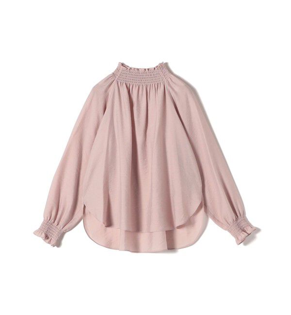 SHIPS for women「〈洗濯機可能〉シャーリング ネック 長袖 ブラウス」|シャツ・ブラウス|