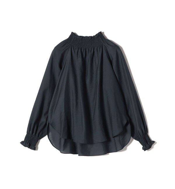 SHIPS for women「〈洗濯機可能〉シャーリング ネック 長袖 ブラウス」|シャツ・ブラウス|