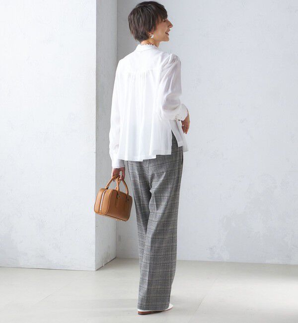 SHIPS for women「〈手洗い可能〉フリル ネック フロント ギャザー ブラウス」|シャツ・ブラウス|