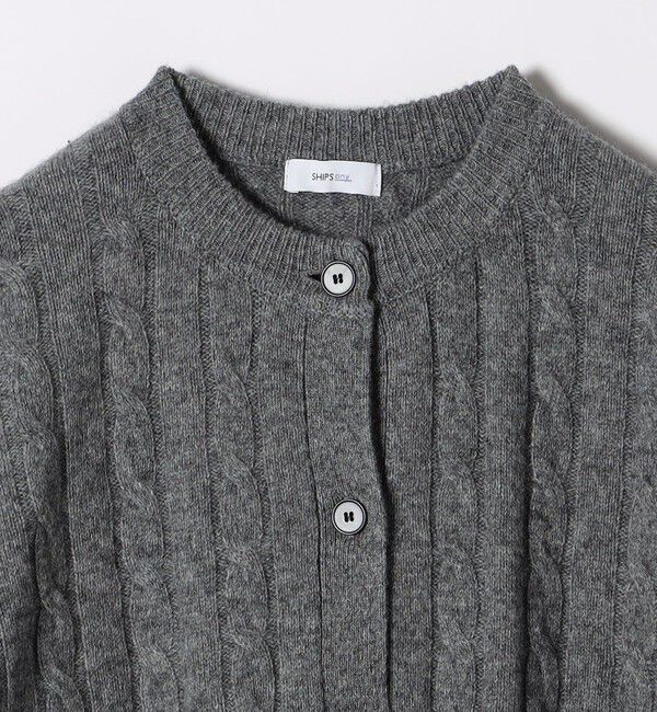 SHIPS any「【WEB限定】SHIPS any:〈手洗い可能〉ヤク ケーブル クルーネック ニット カーディガン 2」|カーディガン|