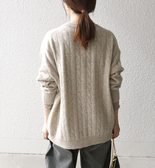 SHIPS any「【WEB限定】SHIPS any:〈手洗い可能〉ヤク ケーブル クルーネック ニット カーディガン 2」|カーディガン|