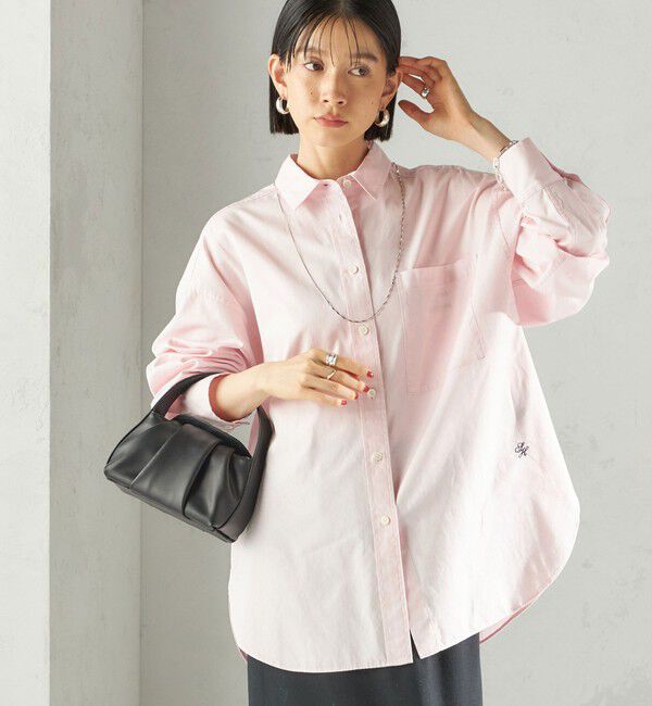 SHIPS for women「〈洗濯機可能〉ピン オックス 刺繍 シャツ」|シャツ・ブラウス|ピンク系