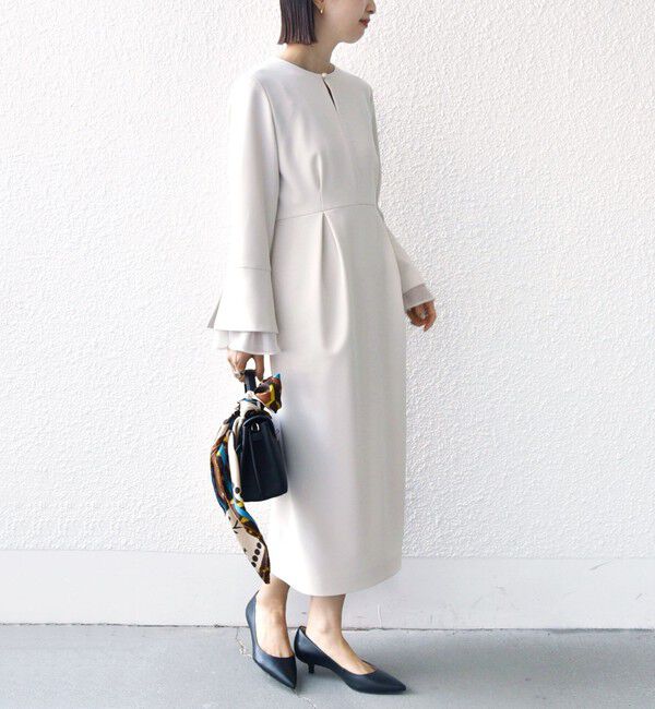 SHIPS for women「重ね着 デザイン ダブル クロス ワンピース（セレモニー対応可）」|ワンピース|