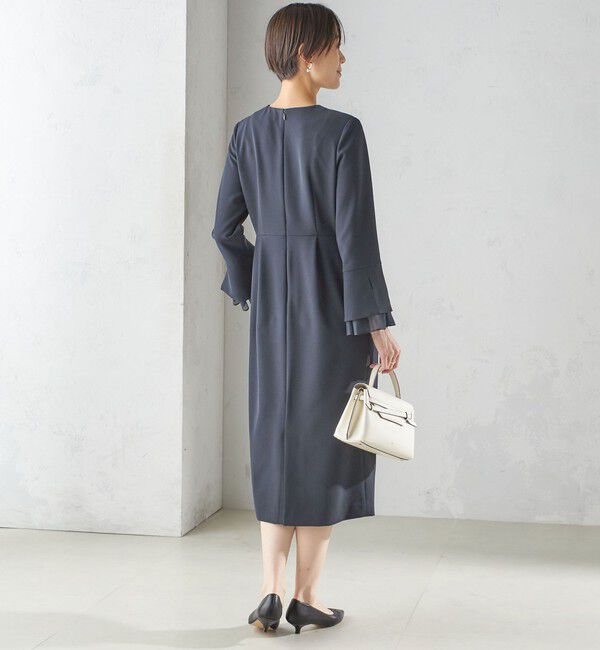 SHIPS for women「重ね着 デザイン ダブル クロス ワンピース（セレモニー対応可）」|ワンピース|