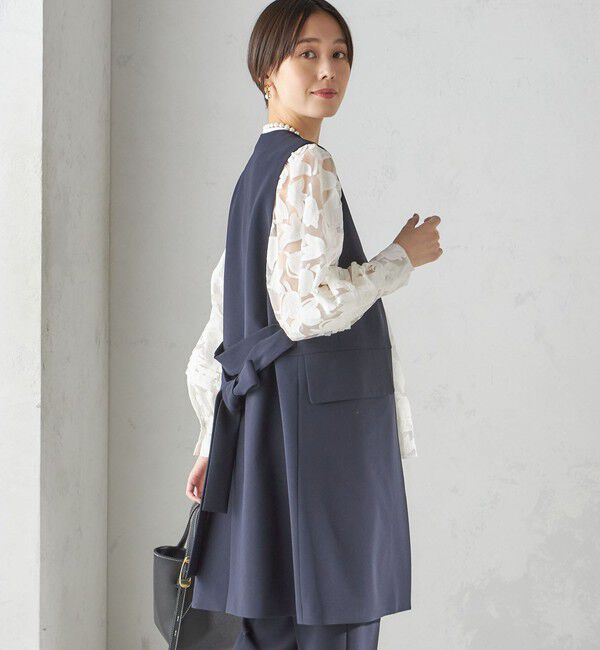 SHIPS for women「〈手洗い可能〉トリアセテート混 ロング ジレ（セットアップ対応可）」|ベスト・ジレ|