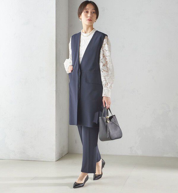 SHIPS for women「〈手洗い可能〉トリアセテート混 ロング ジレ（セットアップ対応可）」|ベスト・ジレ|