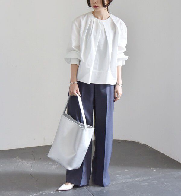 quaranciel「quaranciel:〈洗濯機可能〉REPREVE タック フレア シャツ ブラウス」|シャツ・ブラウス|