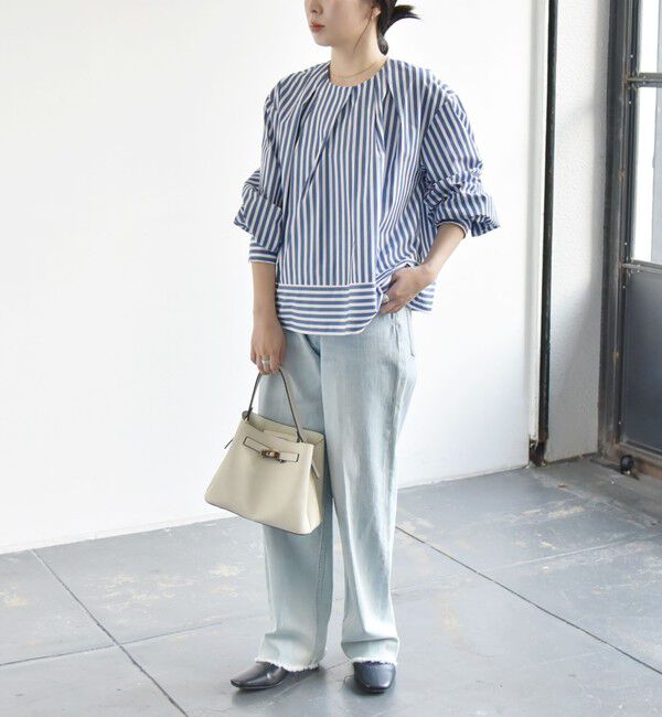 quaranciel「quaranciel:〈洗濯機可能〉REPREVE タック フレア シャツ ブラウス」|シャツ・ブラウス|