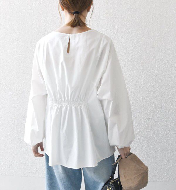 SHIPS any「SHIPS any:〈洗濯機可能〉REPREVE ギャザー パフシャツ ブラウス」|シャツ・ブラウス|