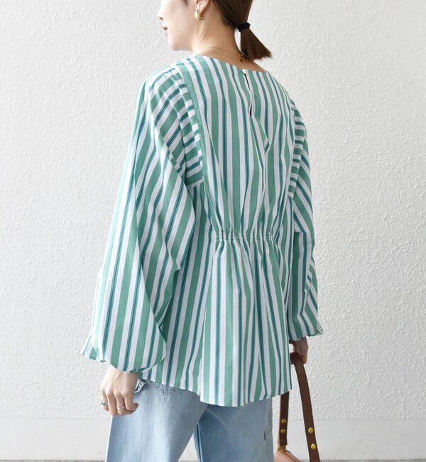 SHIPS any「SHIPS any:〈洗濯機可能〉REPREVE ギャザー パフシャツ ブラウス」|シャツ・ブラウス|