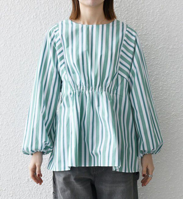 SHIPS any「SHIPS any:〈洗濯機可能〉REPREVE ギャザー パフシャツ ブラウス」|シャツ・ブラウス|