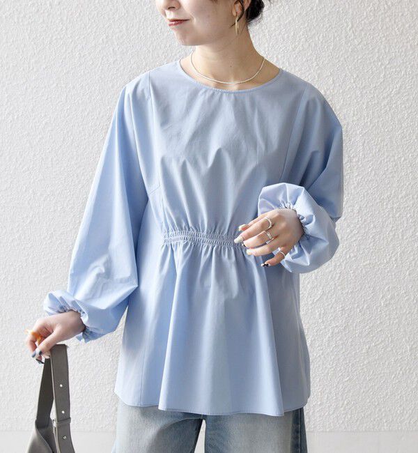 SHIPS any「SHIPS any:〈洗濯機可能〉REPREVE ギャザー パフシャツ ブラウス」|シャツ・ブラウス|