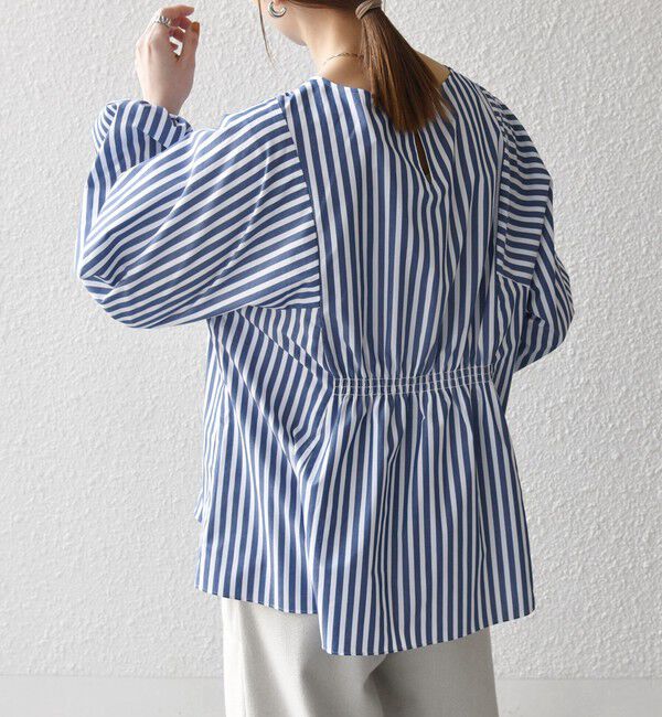 SHIPS any「SHIPS any:〈洗濯機可能〉REPREVE ギャザー パフシャツ ブラウス」|シャツ・ブラウス|