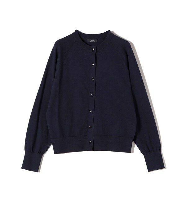 SHIPS for women「SHIPS Primary Navy Label:SUVIN クルーネック カーディガン」|カーディガン|ネイビー