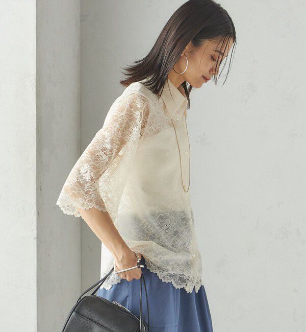 SHIPS for women「〈手洗い可能〉ラッセル レース シャツ」|シャツ・ブラウス|
