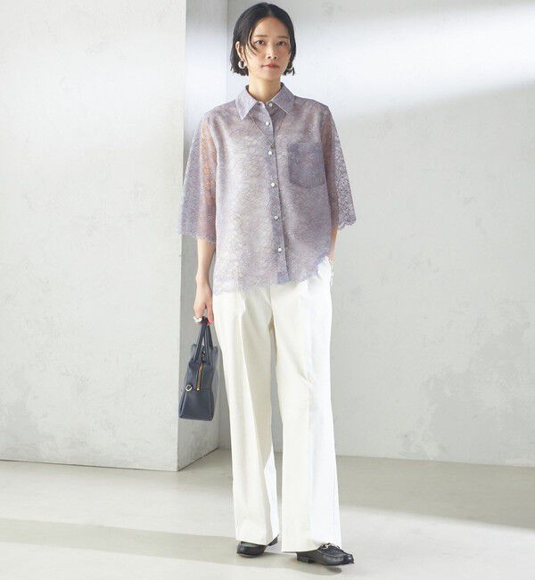 SHIPS for women「〈手洗い可能〉ラッセル レース シャツ」|シャツ・ブラウス|