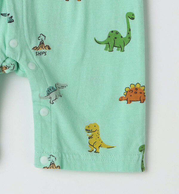 SHIPS KIDS「SHIPS KIDS:70～80cm / 恐竜 テキスタイル ロンパース」|ロンパース|