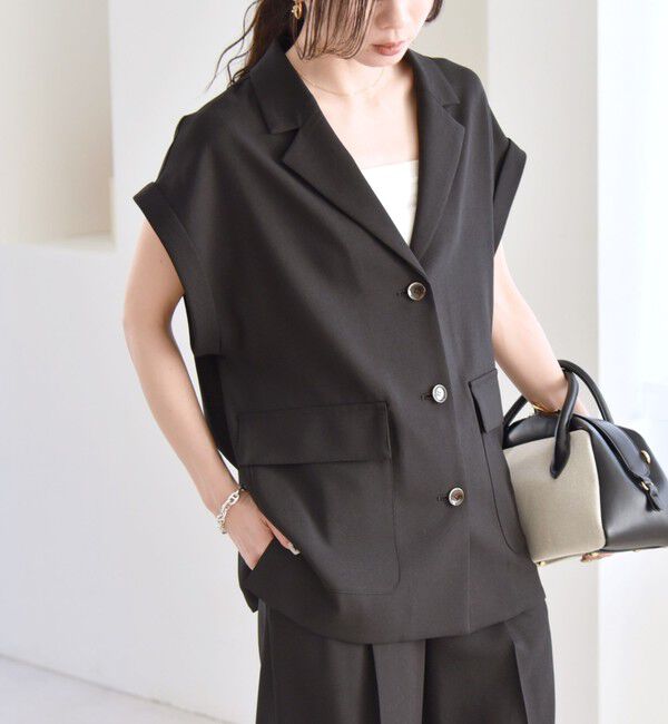 quaranciel「quaranciel: ウーステッド フレンチスリーブ テーラード ジレ ジャケット」|その他|