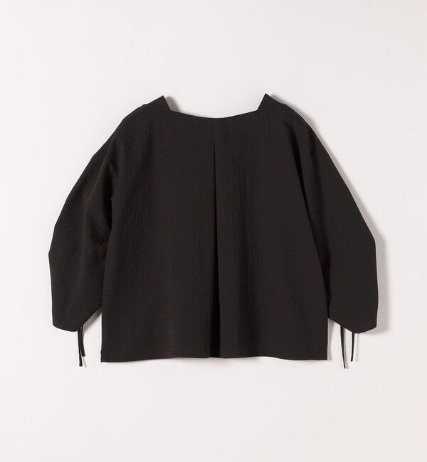 SHIPS any「SHIPS any:〈洗濯機可能〉ミニサッカー ドロスト リボン ボートネック ブラウス」|シャツ・ブラウス|