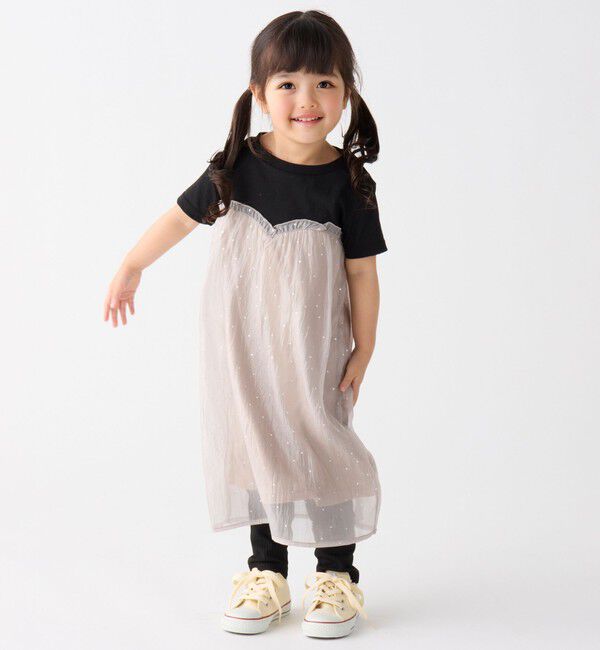 SHIPS Colors 「SHIPS Colors:100～140cm /〈洗濯機可能〉グリッター ドット ワンピース」|ワンピース|オフホワイト