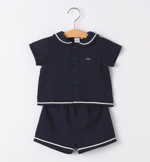 SHIPS KIDS「SHIPS KIDS:70～80cm / セーラー セット ロンパース」|ロンパース|ネイビー
