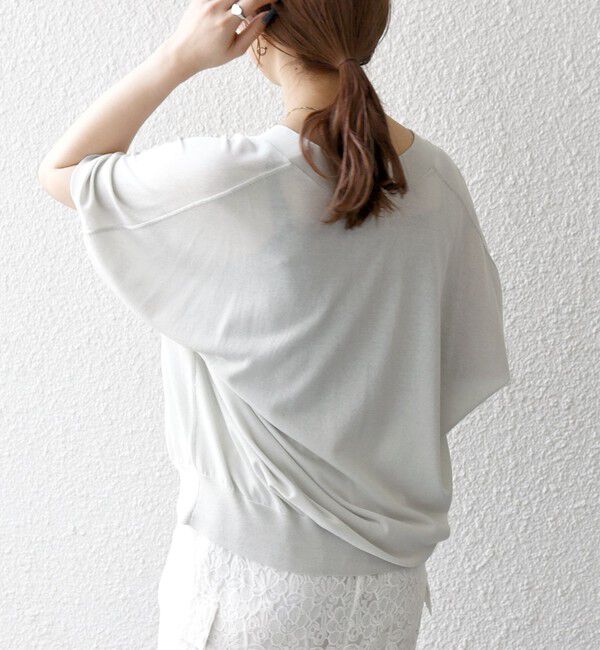 SHIPS any「SHIPS any:〈接触冷感/手洗い可能〉Vネック ドルマン ミディ カーディガン」|カーディガン|