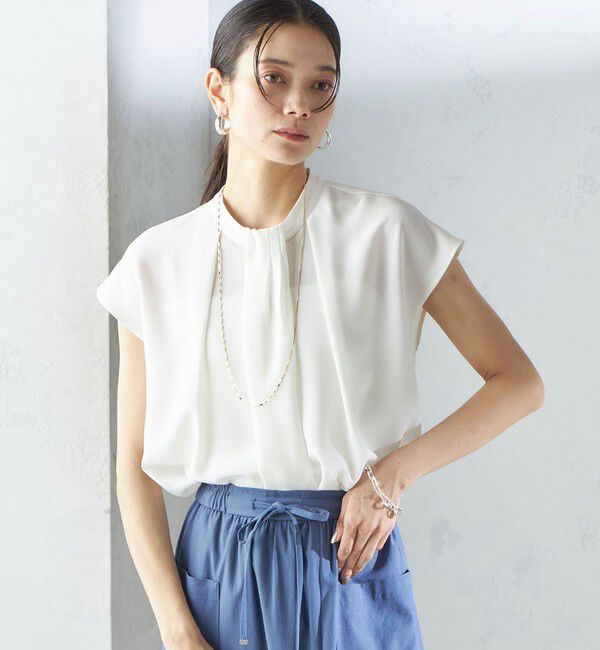 SHIPS for women「〈手洗い可能〉タック タイ フレンチ スリーブ ブラウス」|シャツ・ブラウス|