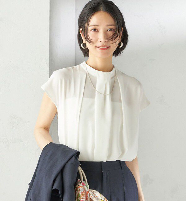 SHIPS for women「〈手洗い可能〉タック タイ フレンチ スリーブ ブラウス」|シャツ・ブラウス|